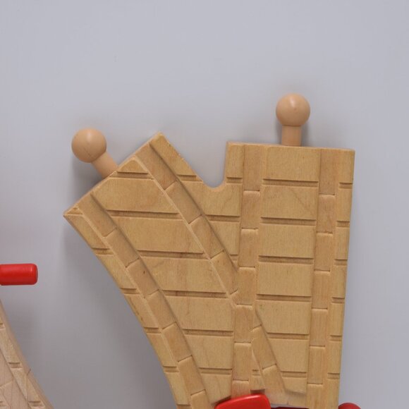2x Clickety Clack Vintage 6.5" Action Switch Wooden Tracks Trains M/FF and FF/M - Picture 3 of 7